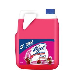 Lizol Disinfectant Surface & Floor Cleaner Liquid, Floral – 5 Litre | Suitable for All Floor Cleaner Mops | Kills 99.9% Germs