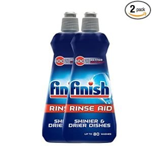 Finish Dishwasher Rinse Aid, Shine & Dry – 400 ml (Pack of 2)