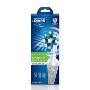 Oral B Vitality 100 White Criss Cross Electric Rechargeable Toothbrush for adult Powered By Braun