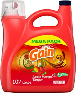 Gain + Aroma Boost Liquid Laundry Detergent, Apple Mango Tango Scent, 107 Loads, 154 fl oz, HE Compatible