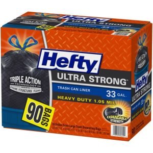 Hefty Ultra Strong 33 Gallon Heavy-Duty Extra-Large Trash Drawstring Bags 90 Count Box